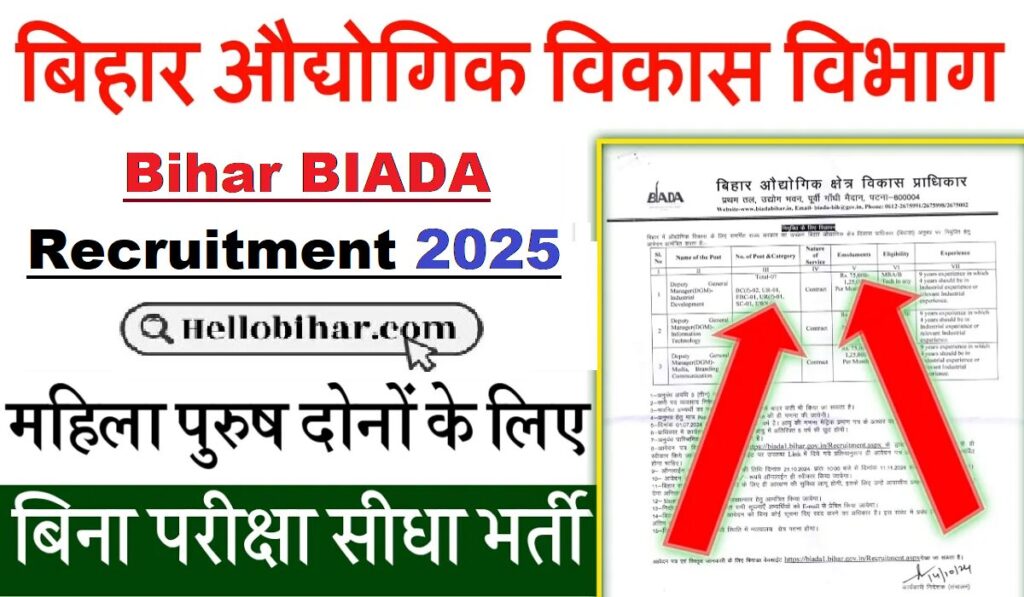 Bihar BIADA Vacancy 2025