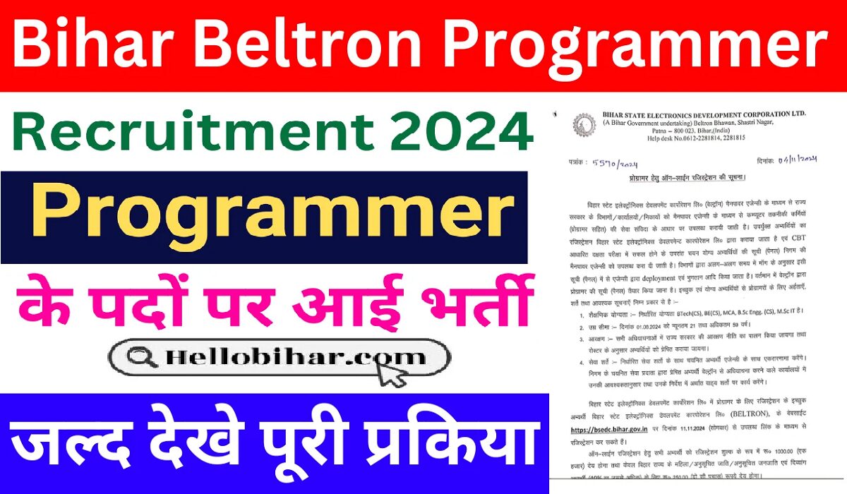 Bihar Beltron Programmer Vacancy 2025