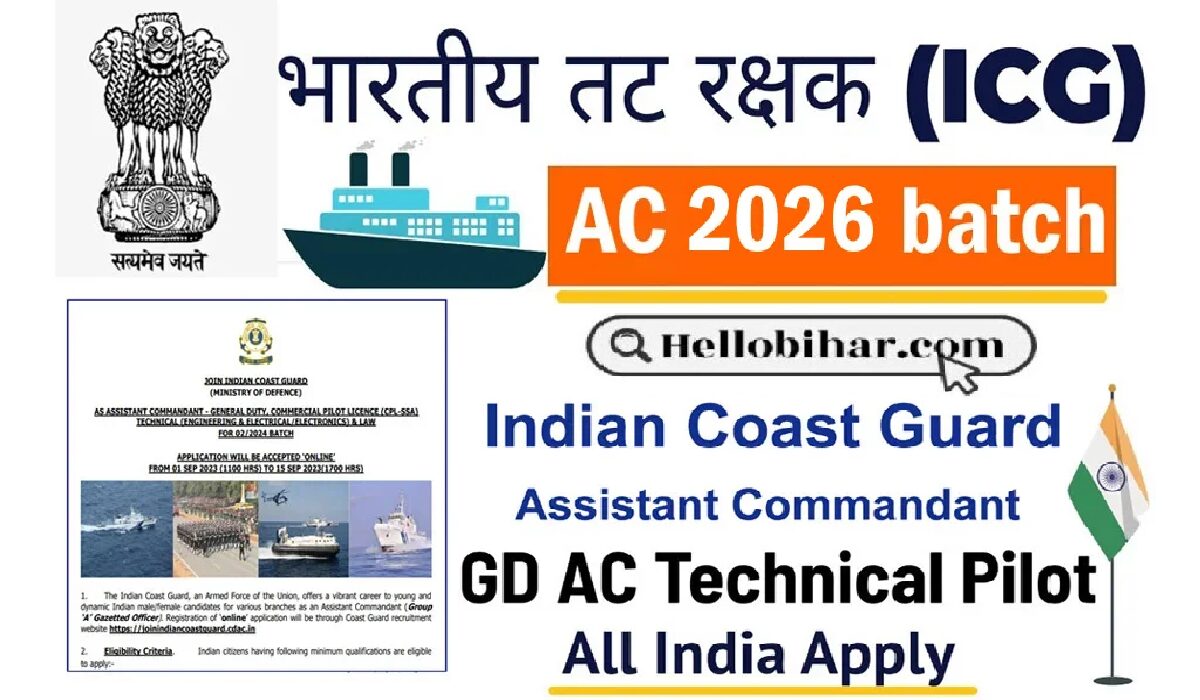 Indian Coast Guard Asst Commandant Vacancy 2025