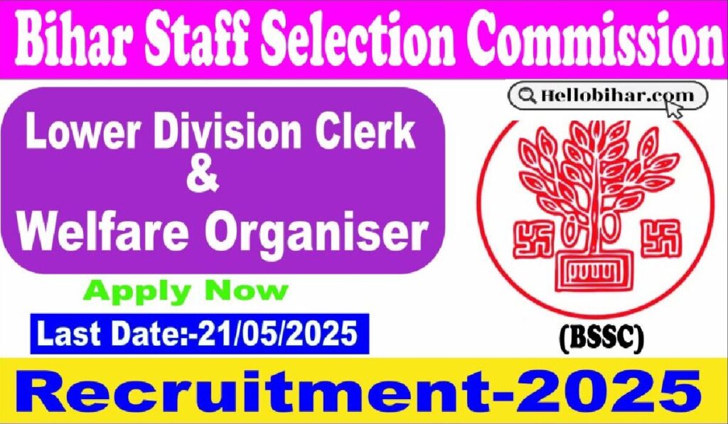BSSC Welfare Organiser and Lower Division Clerk Recruitment 2025