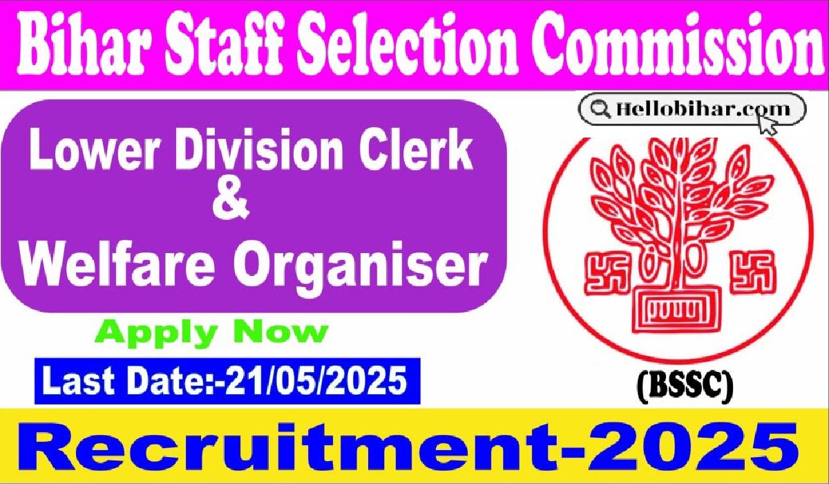 BSSC Welfare Organiser and Lower Division Clerk Recruitment 2025