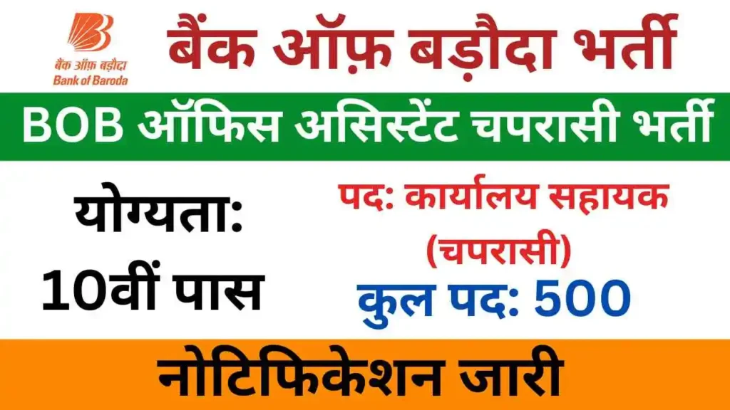 Bank of Baroda Office Assistant Recruitment 2025