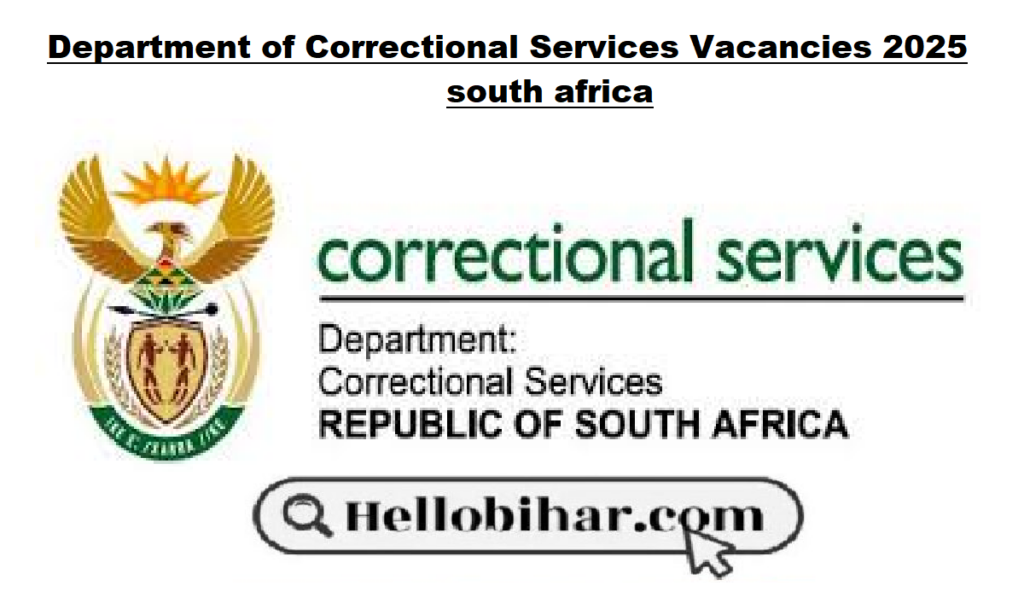 Department of Correctional Services Vacancies 2025 south africa